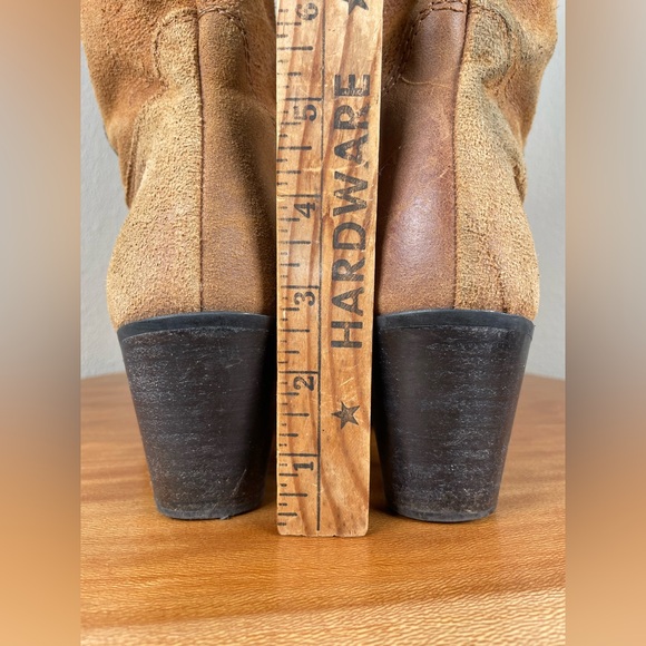 Vtg Nine West Brown Hippie Boho Western Cowboy Pull On Leather Boots Size 38 - Picture 8 of 14